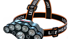 Lanterna de cap reincarcabila USB model SH T09 cu 9 LED Lumina Alb