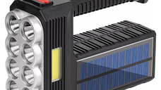 Lanterna de mana 8 LED+COB cu incarcare solara si USB Q SD623