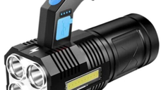 Lanterna de mana F-907 cu 4 LED si COB lateral