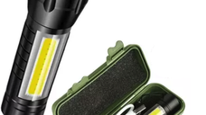 Lanterna de mana T6 C812 in cutie verde T630 cu led COB Lateral