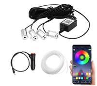 Lumina ambientala LED RGB fibra, Suport pentru aplicatii, 4 in 1, 6 metri - 1