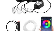 Lumina ambientala LED RGB fibra, Suport pentru aplicatii, 4 in 1, 6 metri