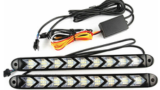 Lumini de Zi Led Auto cu Semnalizare Dinamica pentru Grila