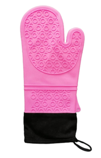 Manusa bucatarie din silicon - ROZ CU NEGRU - 1