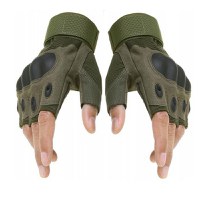 Mănuși de Bicicletă Jumatate de Deget Khaki L sau XL - 1
