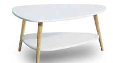 Masa de Cafea Ovala Alba din MDF 90x67x45 cm