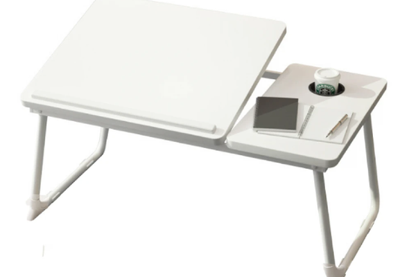Masa pliabila pentru laptop cu suport pentru pahar reglabila pe inaltime 5 pozitii ALBA