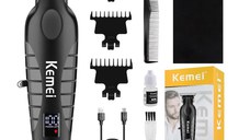 Masina de tuns Kemei KM 2293 trimmer profesional lama T LCD fara fir