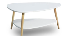 Masuta de cafea OVALA alba placa din MDF 90x67x45 cm