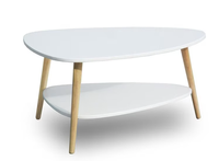 Masuta de cafea OVALA alba placa din MDF 90x67x45 cm - 1