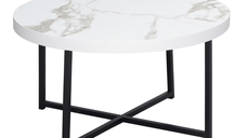 Masuta de cafea rotunda MDF/Metal 80x45 cm Alb