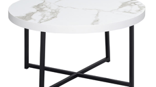 Masuta de cafea rotunda MDF/Metal 80x45 cm Alb