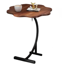 Masuta de cafea tip floare cu picior pentru canapea sau pat culoare maro - 1