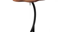 Masuta de cafea tip floare cu picior pentru canapea sau pat culoare maro