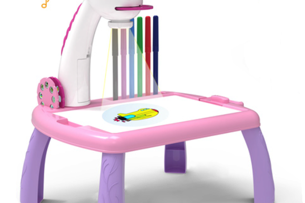 Masuta de desenat UNICORN ROZ cu proiector diapozitive holograme