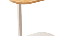 Masuta dreptunghiulara pentru cafea 45x60x30cm natur cu ALB