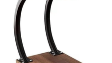 Masuta laterala din lemn cu roti curbata pentru sufragerie