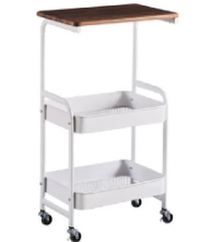 Masuta portabila petru cafea otel carbon 2 polite si cu o masa de lucru ALBA - 1