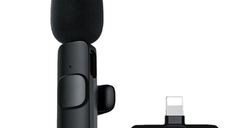 Microfon fara fir K8 tip lavaliera, conector USB tip iPhone