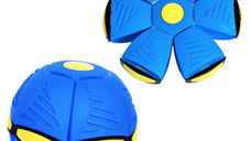 Minge Zburatoare Transformabila in Disc Frisbee 2 moduri de joaca 23 cm ALBASTRA