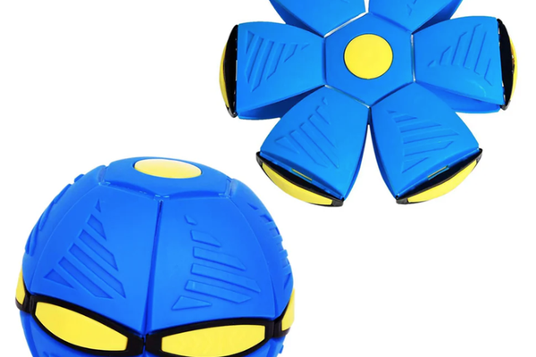 Minge Zburatoare Transformabila in Disc Frisbee 2 moduri de joaca 23 cm ALBASTRA