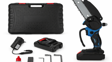 Mini fierastrau electric 6 inch lama utila cu 1 acumulator 48V rezervor ulei pentru lubrifiere 2 lanturi