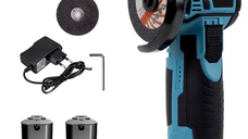 Mini Polizor Unghiular Flex Electric 12V cu 2 Acumulatori si 4 Discuri de Tăiere 76MM