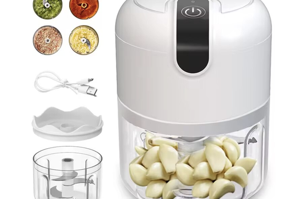 Mini tocator electric de bucatarie incarcare USB 250ml cu 3 lame Alb