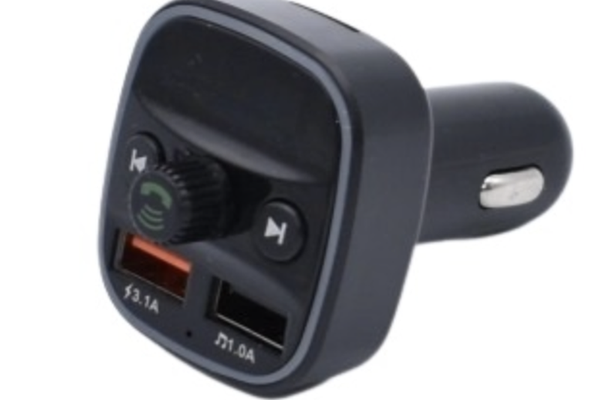 Modulator auto Q1 FM cu bluetooth 2 iesiri USB Negru