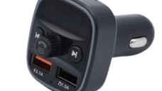 Modulator auto Q1 FM cu bluetooth 2 iesiri USB Negru