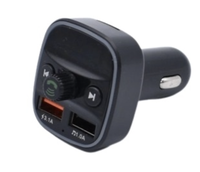 Modulator auto Q1 FM cu bluetooth 2 iesiri USB Negru - 1