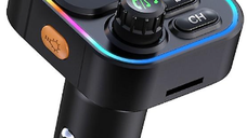 Modulator FM Auto cu Funcție Bluetooth Wireless RGB 7 Culori