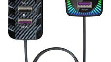 Modulator FM Bluetooth CSII cu 2 x USB C si 3 x USB A