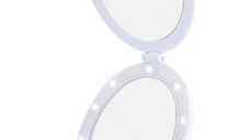 Oglinda Cosmetica Andowl Q MR80 2 in 1 cu LED si Efect de Lupa