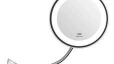 Oglinda cosmetica flexibila cu LED si factor marire 10x