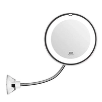 Oglinda cosmetica flexibila cu LED si factor marire 10x - 1