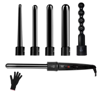 Ondulator 6 in 1 invelis ceramic 2 trepte temperatura 230 grade Manusa Negru - 1