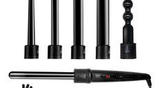 Ondulator 6 in 1 invelis ceramic 2 trepte temperatura 230 grade Manusa Negru