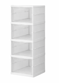 Organizator de pantofi pliabil economisitor de spatiu cu Usi transparente cu 4 Niveluri - 1