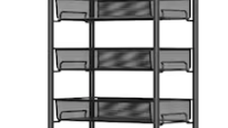 Organizator slim portabil cu 5 nivele 4 rafturi retractabile rotativ 360 NEGRU