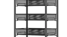 Organizator slim portabil cu 5 nivele 4 rafturi retractabile rotativ 360 NEGRU