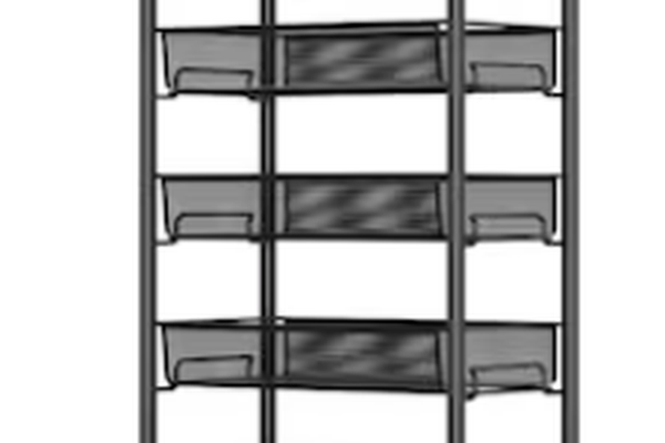 Organizator slim portabil cu 5 nivele 4 rafturi retractabile rotativ 360 NEGRU