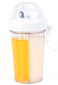 Pahar dublu pentru apa 400 ml cu 2 paie - 1