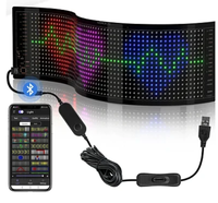 Panou auto afisaj cu led flexibil RGB programabil prin bluetooth si telecomanda 150cm - 1