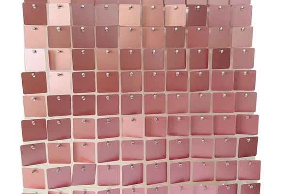 Panou decorativ model patrat cu paiete ROZ GOLD 30 x 30 cm