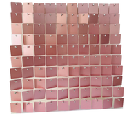 Panou decorativ model patrat cu paiete ROZ GOLD 30 x 30 cm - 1