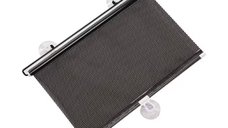Parasolar auto cu ventuze retractabil negru 45 cm x 125 cm