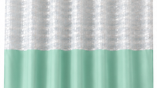 Perdea de dus PEVA 180 x 180 cm Verde cu Transparent