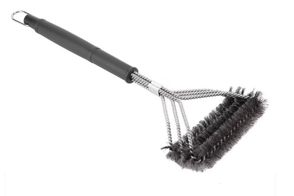 Perie de gratar curatare eficienta 2 capete triunghiulare argintiu/negru