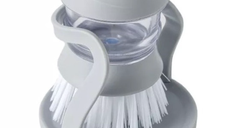 Perie pentru vase cu dozator detergent si suport